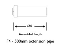 WARMFLOW F4 500MM EXTENSION PIPE